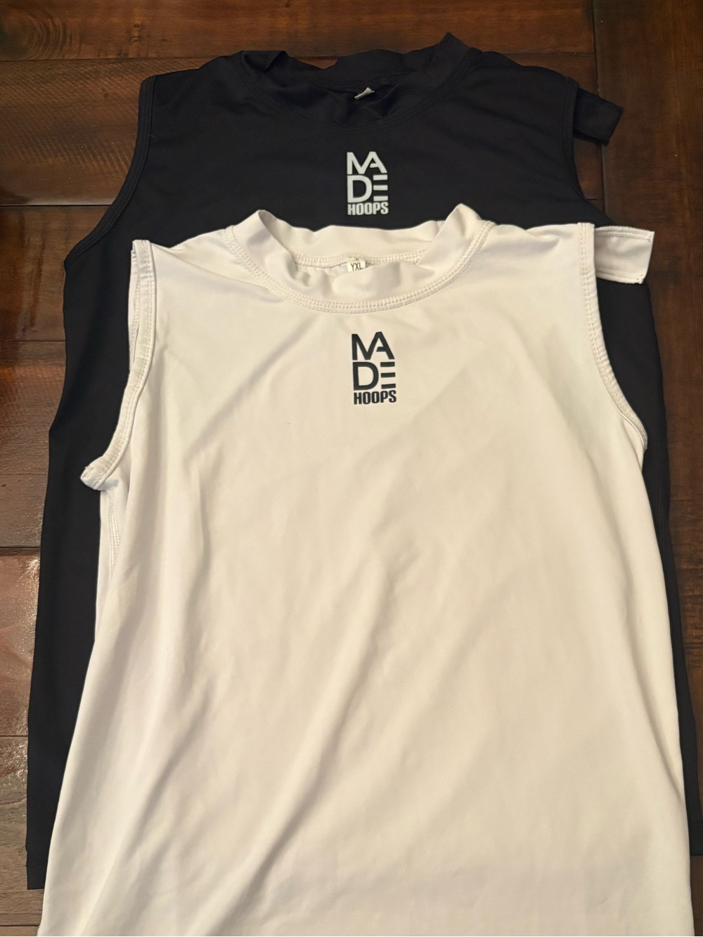 2 MADE Hoops compression Tank Tops - White & Black